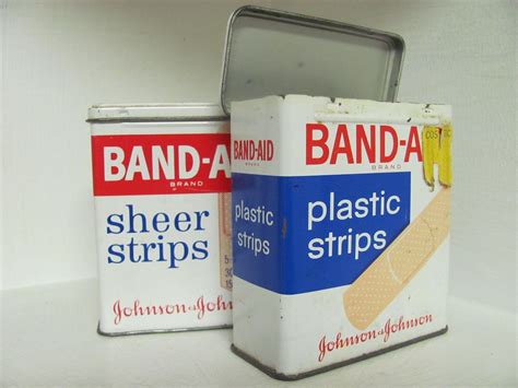 cute metal bandaid box|band aid storage box.